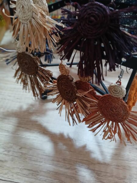Boucles d'oreilles rafia