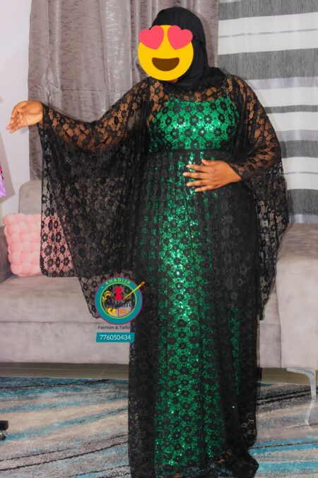 Tunique robe taille dentelle paillète